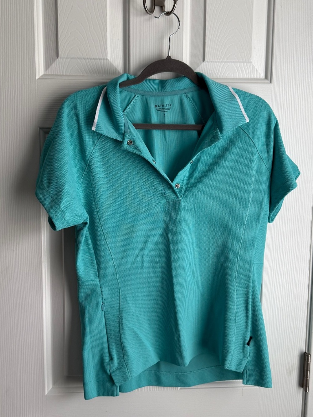 Athleta Everyday Polo Turquoise | Size L | Good